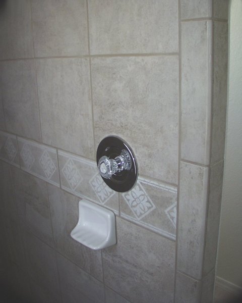 Master shower / shower control is on wall away from shower head - just as you walk into shower area